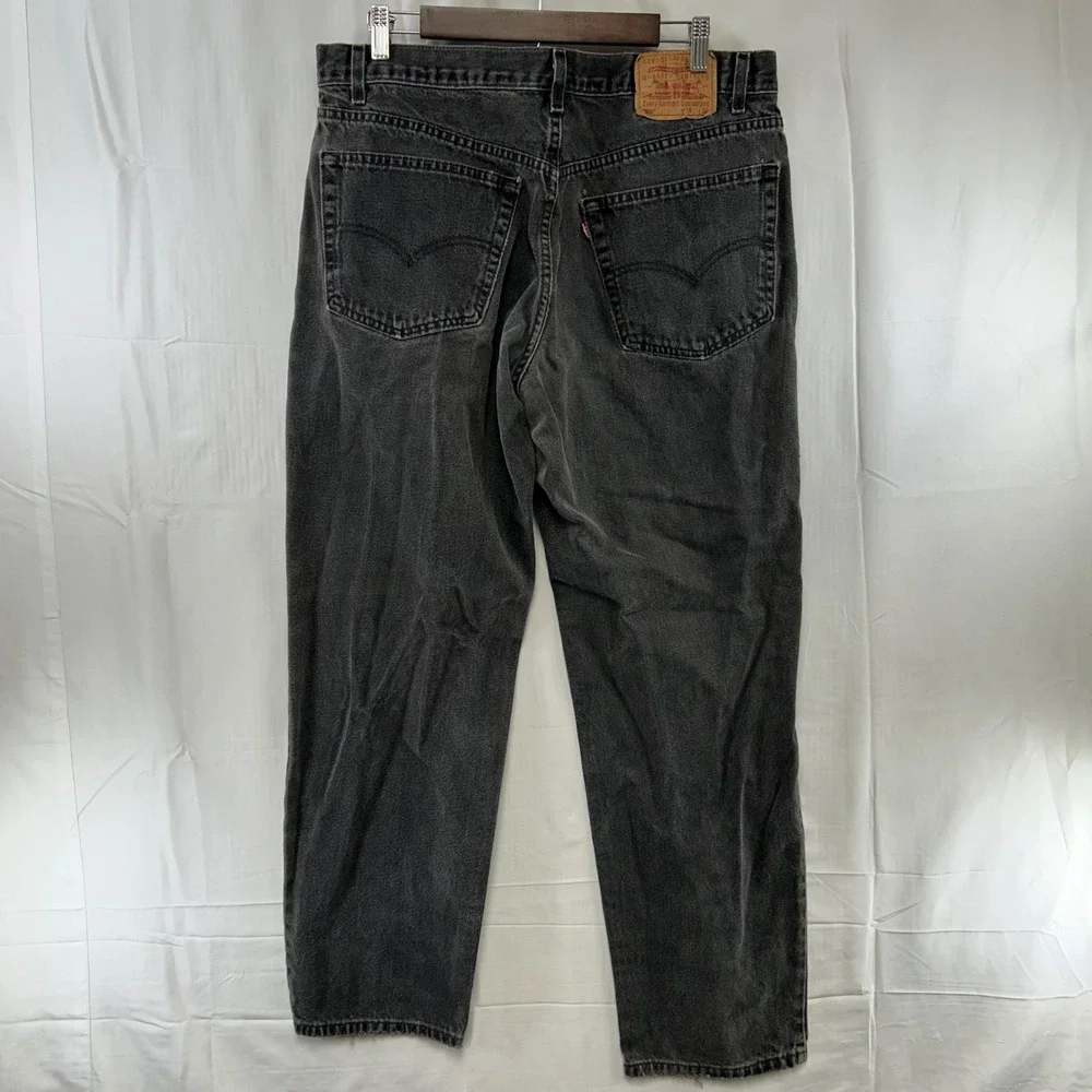 VTG Levi's 550 Relaxed Fit Jeans Mens 38x32 (Fit 36x30) Faded Black Tapered Leg